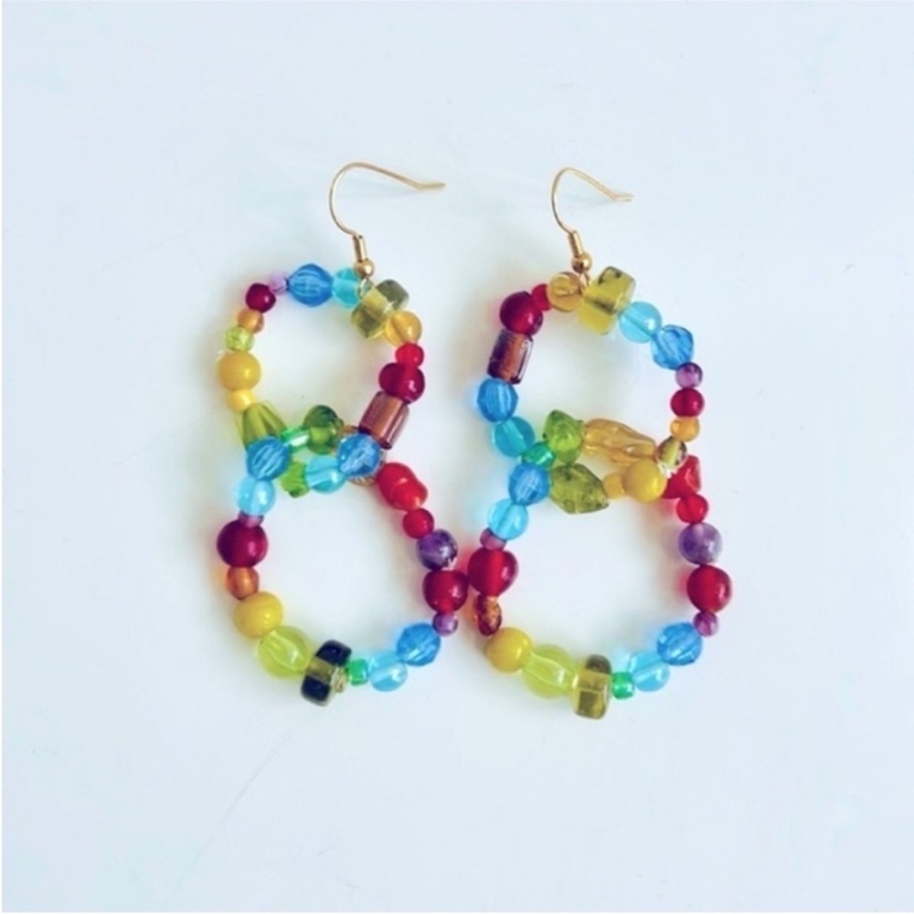 Rainbow Handmade Hoop Earrings